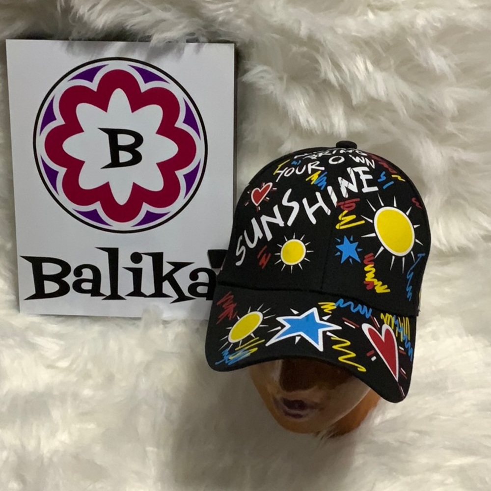 BASEBALL ⚾️ CAP!🧢 ❤️ Heart  ⭐️ Star☀️ Sun pattern baseball ⚾️ 🧢